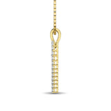Sterling Silver Yellow Plating 1/10 Ct.Tw. Diamond Heart Pendant