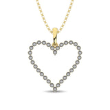 Sterling Silver Yellow Plating 1/10 Ct.Tw. Diamond Heart Pendant