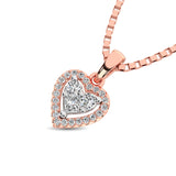 10K Rose Gold 1/6 Ct.Tw. Diamond Heart Pendant