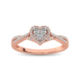 10K Rose Gold 1/4 Ct.Tw. Diamond Heart Ring