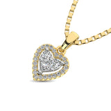 10K Yellow Gold 1/6 Ct.Tw. Diamond Heart Pendant