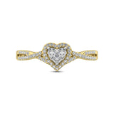 10K Yellow Gold 1/4 Ct.Tw. Diamond Heart Ring