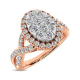 14K Rose Gold  3/4 Ct.Tw. Diamond Fashion Ring