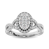 14K White Gold  3/4 Ct.Tw. Diamond Fashion Ring