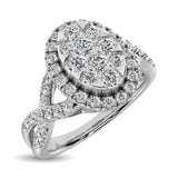 14K White Gold  3/4 Ct.Tw. Diamond Fashion Ring