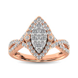 14K Rose Gold  1 Ct.Tw. Diamond Engagement Ring
