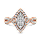 14K Rose Gold  1 Ct.Tw. Diamond Engagement Ring