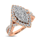 14K Rose Gold  1 Ct.Tw. Diamond Engagement Ring