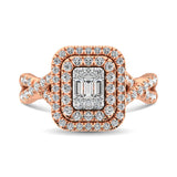 14K Rose Gold  1 Ct.Tw. Diamond Fashion Ring