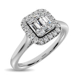 14K White Gold  1/4 Ct.Tw. Diamond Fashion Ring