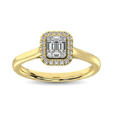 14K Yellow Gold  1/4 Ct.Tw. Diamond Fashion Ring