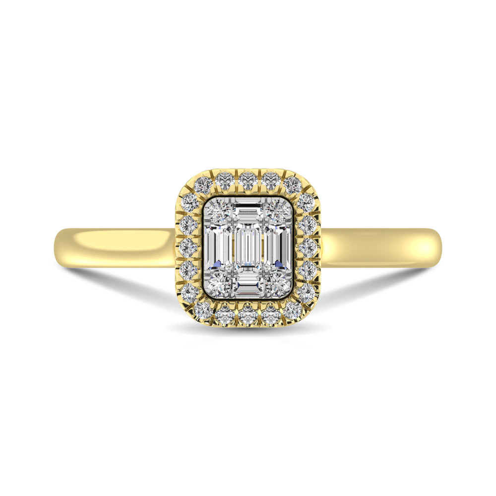 14K Yellow Gold  1/4 Ct.Tw. Diamond Fashion Ring