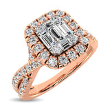 14K Rose Gold  9/10 Ct.Tw. Diamond Fashion Ring