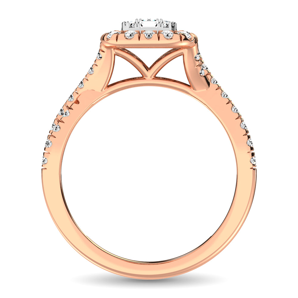 14K Rose Gold  9/10 Ct.Tw. Diamond Fashion Ring
