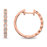 10K Rose Gold 1/3 Ct.Tw. Diamond Hoop Earrings