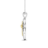 10K Two Tone 1/5 Ct.Tw. Diamond Cross Pendant