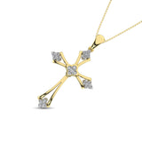 Gothic Style Diamond 1/5 Ct.Tw Cross Pendant in 10K Yellow Gold