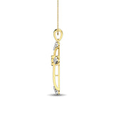 Gothic Style Diamond 1/5 Ct.Tw Cross Pendant in 10K Yellow Gold