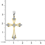 Gothic Style Diamond 1/5 Ct.Tw Cross Pendant in 10K Yellow Gold