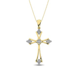 Gothic Style Diamond 1/5 Ct.Tw Cross Pendant in 10K Yellow Gold