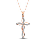 Diamond 1/5 Ct.Tw Twist cross Pendant