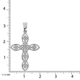 14K White Gold 1/5 Ct.Tw. Diamond Cross Pendant