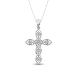 14K White Gold 1/5 Ct.Tw. Diamond Cross Pendant