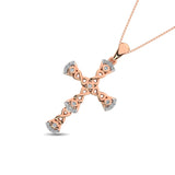 Gothic Style Diamond 1/6 Ct.Tw Cross Pendant in 10K Rose Gold