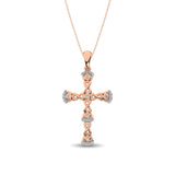 Gothic Style Diamond 1/6 Ct.Tw Cross Pendant in 10K Rose Gold