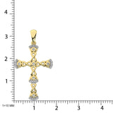 Gothic Style Diamond 1/6 Ct.Tw Cross Pendant in 10K Yellow Gold