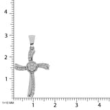 14K White Gold 1/5 Ct.Tw. Diamond Cross Pendant