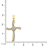 14K Yellow Gold 1/5 Ct.Tw. Diamond Cross Pendant