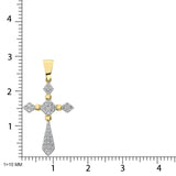 14K Yellow Gold 1/5 Ct.Tw. Diamond Cross Pendant
