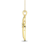 14K Yellow Gold 1/6 Ct.Tw. Diamond Cross Pendant