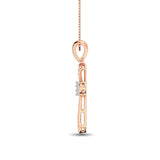 14K Rose Gold 1/6 Ct.Tw. Diamond Cross Pendant