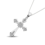 14K White Gold 1/6 Ct.Tw. Diamond Cross Pendant