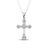 14K White Gold 1/6 Ct.Tw. Diamond Cross Pendant