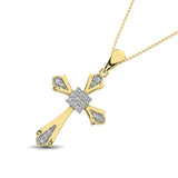 14K Yellow Gold 1/6 Ct.Tw. Diamond Cross Pendant