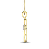 14K Yellow Gold 1/6 Ct.Tw. Diamond Cross Pendant