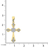 14K Yellow Gold 1/6 Ct.Tw. Diamond Cross Pendant