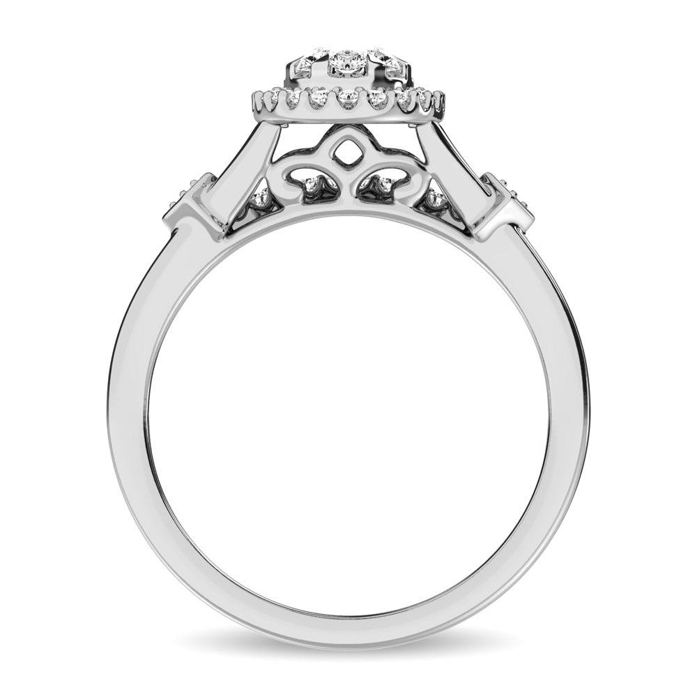 14K White Gold 1/2 Ctw Diamond Bridal Ring