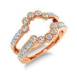 14K Rose Gold 2/5 Ct.Tw. Diamond Guard Ring with Milgrain Detail