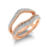 14K Rose Gold 2/5 Ct.Tw. Diamond Rope Texute Guard Ring