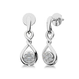 10K White Gold 1/4 Ct.Tw. Diamond Danglers Earrings