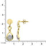 10K Yellow Gold 1/4 Ct.Tw. Diamond Danglers Earrings