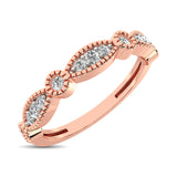 14K Rose Gold 1/5 Ctw Diamond Band