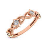 14K Rose Gold 1/8 Ctw Diamond Band