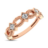 14K Rose Gold 1/6 Ctw Diamond Stackable Band
