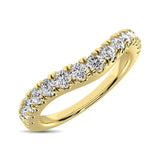 14K Yellow Gold 1/2 Ct.Tw. Diamond Curve Band