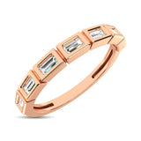 14K Rose Gold 1/4 Ct.Tw. Diamond Straight Buggete Stackable Band